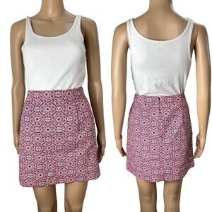 J. Crew A-Line Colorful Geometric Print Cotton Mini Skirt